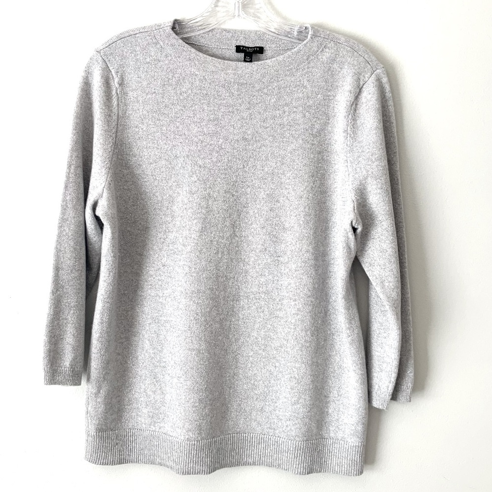 Talbots Cashmere Silver Sweater